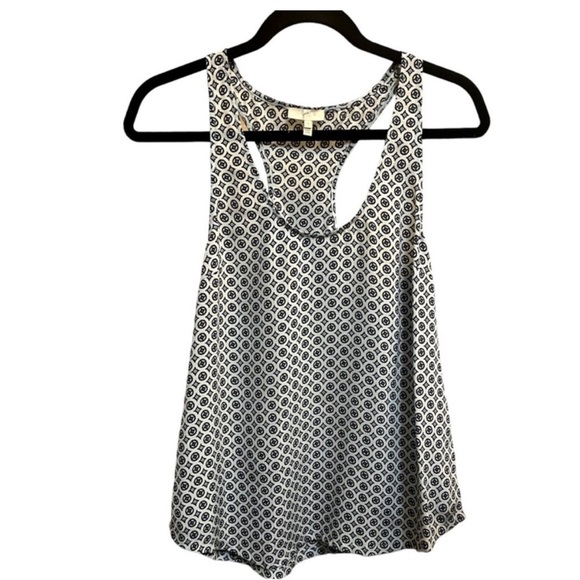 SILK JOIE Drew D Printed Porcelain Peacock Blue Medallion Tank Small Luxury EUC - Picture 1 of 14